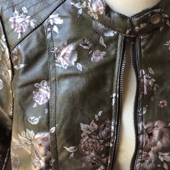 Vegan leather jacket size M green color - Picture 3 of 8